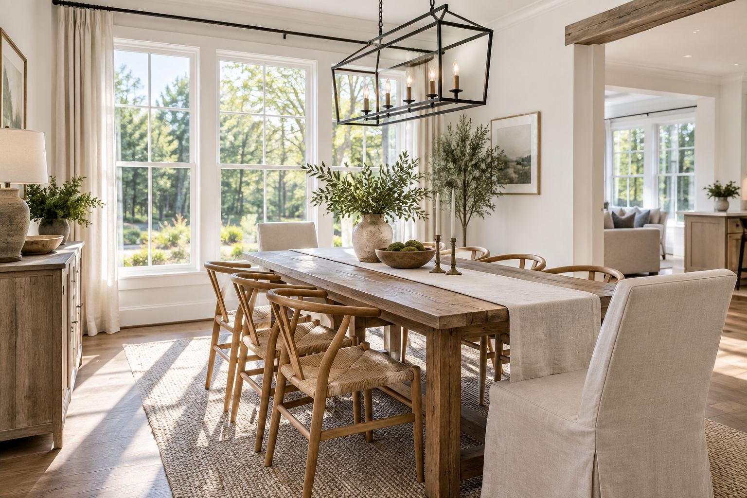 A bright Triangle area North Carolina home interior, illustrative